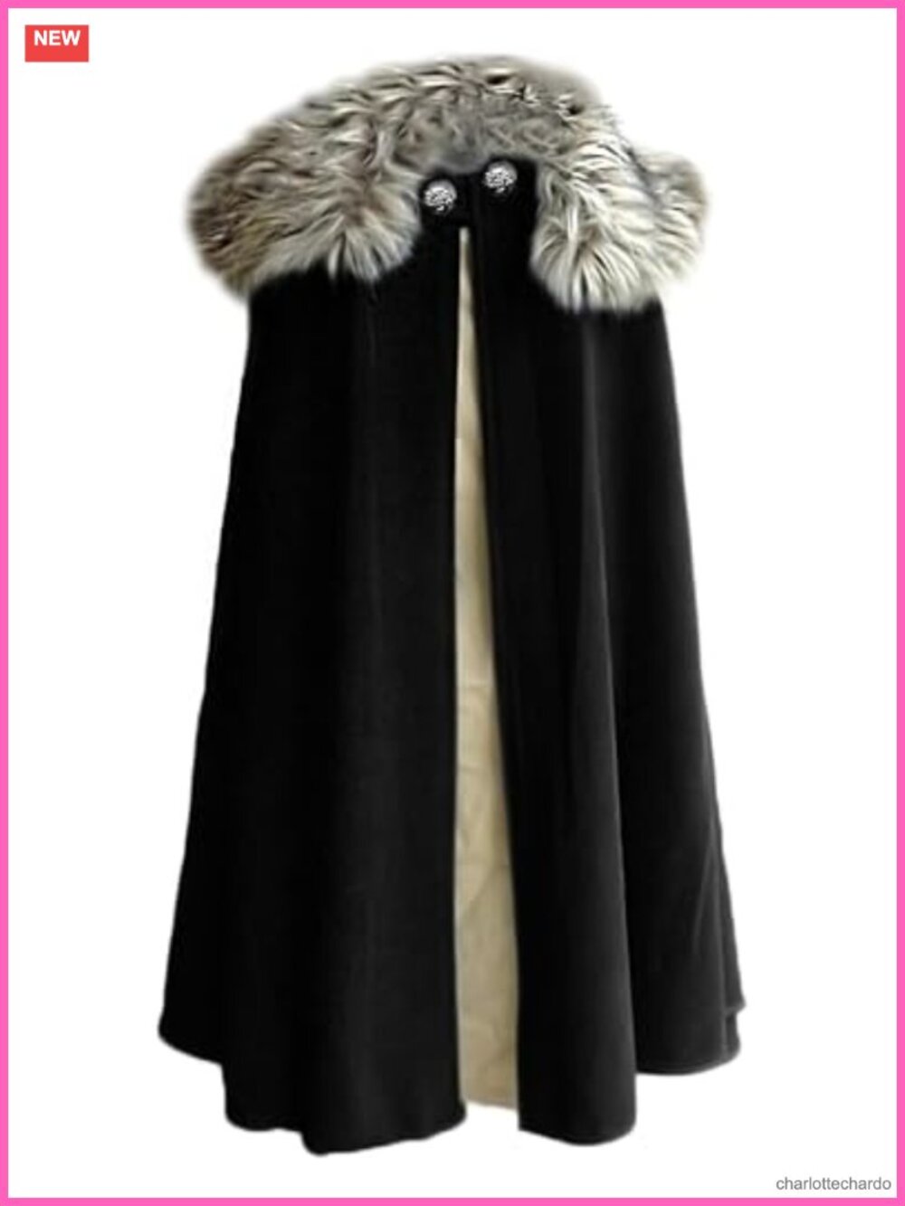 Medieval Viking Cloak with Fur Collar Fur Cape, King Renaissance Cosplay Costume